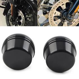 Zdl-kabusikikaisya1989usa 612077691021 2x Front Axle Cap Nut Covers For Harley Electra Glide Ultra Classic Flhtcu Black