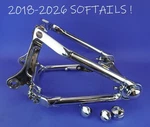 Harley 2018-2026 Softail Swingarm Chrome Plated With Willy Shiny Axle Caps. Fixed Price $695.00.
