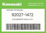 Kawasaki Genuine Collar,front AXLE,L=14.5 92027-1472. Fixed Price $13.55.