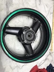 01 Kawasaki Rear Back Wheel Rim Straight. Fixed Price $85.00.