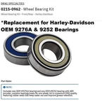 Drag Specialties 9276A 9252 Oe Wheel Bearings Kit For Harley W/ Abs- 0215-0962. Fixed Price $34.99.