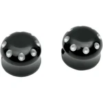 Covingtons Customs Black Dimpled Front Axle Caps Harley Softail Flh Fxdwg. Fixed Price $115.95.