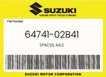 Suzuki Genuine Spacer, Axle 64741-02B41. Fixed Price $65.94.