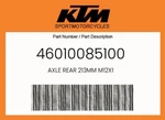 Ktm Genuine Axle Rear 213MM M12X1 - 46010085100. Fixed Price $33.83.