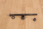 1977 Honda MR175 Front Axle With Spacer And Nut. Fixed Price $24.00.