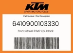 Ktm Genuine Front Wheel 3.5X17 Cpl. Black - 6410900103330. Fixed Price $525.56.
