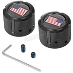 Figurati Black American Flag Front Axle Nut Covers FD21R-FAC-BK. Fixed Price $179.95.