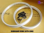 Kawasaki KX80 1979-1982 Front & Rear Alu Silver Wheel Rim Set *BI5258*. Fixed Price $163.40.