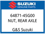 Suzuki Oem Part 64871-45G00 Nut, Rear Axle. Fixed Price $77.96.