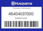 Husqvarna Genuine Swingarm Pivot - 45404037000. Fixed Price $11.26.
