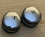 Harley Davidson Chrome Billet Front Axle Nut Covers With Bands 43389-01. Fixed Price $66.50.