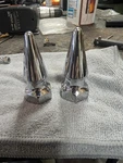 Chrome Axle Nut Kit Pike Style For Harley Davidson By V-twin. Fixed Price $30.00.