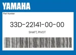Yamaha Genuine Shaft, Pivot 33D-22141-00-00. Fixed Price $60.35.
