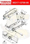 Yamaha Nut, Hexagon Small 95317-12700-00. Fixed Price $19.00.