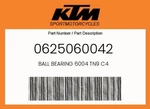 Ktm Genuine Ball Bearing TN9 C4 - 0625060042. Fixed Price $16.92.