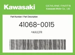 Kawasaki Genuine Axle,fr 41068-0015. Fixed Price $21.11.