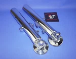 Harley Glide Trike Fork Legs 2009-2013 & Willy Shiny Wheel Spacers Exchange. Fixed Price $395.00.