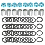 Skateboard Truck Hardware Kit Lock Nuts Axle Washers Spacer Speed Rings Blue. Fixed Price $13.79.