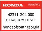 Honda Oem Part 42311-GC4-000 Collar, Rr. Wheel Side. Fixed Price $15.99.