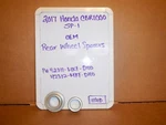 2017 Honda CBR1000RR Oem Rear Wheel Spacers 42311-MKF-D40, 42312-MKF-D40. Fixed Price $30.00.