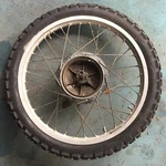 1978 Yamaha Xt 500 Front Rim Axle And Spacer Good Spokes & Tire. Fixed Price $91.18.