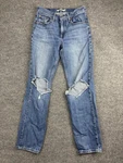 Levis Jeans Womens 24 Blue Low Pro Straight Distressed Ripped Denim. Fixed Price $20.99.
