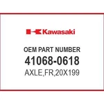 Kawasaki AXLE,FR,20X199 41068-0618 Oem New. Fixed Price $83.41.