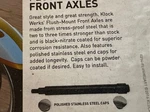 Harley Davidson Klock Weeks Flush Axle Black 08- 25 Touring. Fixed Price $125.00.