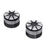 New Genuine 2008 Up Harley Black Burst Front Axle Nut Covers 43000031. Fixed Price $50.00.