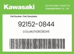 Kawasaki Genuine COLLAR,17X28(38)X15 92152-0844. Fixed Price $29.79.