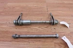 1983 Suzuki GS450L Front And Rear Axle W/ Adjusters Spacers. Fixed Price $49.00.