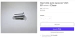 (YPSP1285CL) Yeti Spindle Axle Spacer 22 61MM. Fixed Price $20.00.