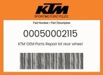Ktm Genuine Repair Kit Rear Wheel - 00050002115. Fixed Price $55.78.