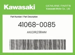 Kawasaki Genuine AXLE,RR,238MM 41068-0085. Fixed Price $29.85.