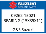 Suzuki Oem Part 09262-15021 Bearing, Lh (15X35X11). Fixed Price $20.20.