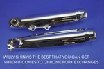 Harley 2018-2025 Breakout Fork Legs Chrome Exchange By Willy Shiny. Fixed Price $425.00.