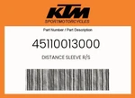 Ktm Genuine Distance Sleeve R/s - 45110013000. Fixed Price $13.80.