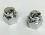 2 Chrome Flat Top Hat Cap Nuts 5/8"-11 Harley Hd Chopper Bobber Cafe Xs. Fixed Price $14.26.
