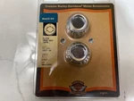 02-LATER Harley V-rod Fluted Front Axle Covers 43319-04. Fixed Price $24.95.