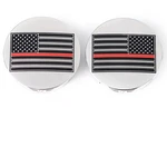 Figurati Designs Swingarm Covers Us Flag Red Line Polished #FD73-AFRL-SS. Fixed Price $99.95.